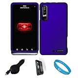 Magic Blue 2 Piece Protective Snap-On Hard Case Cover for Motorola Droid 3  ....