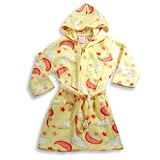 Tag Apparel - Girls Fleece Moon And Clouds Robe, Yellow