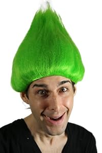 My Costume Wigs Men's Green Troll Wig (Green) One Size fits all