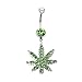 BodyJ4You Belly Button Rings Pot Leaf Dangle 14G Belly Button Ring 1.6mm Comes with Belly Retainer