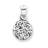 Sterling Silver Antiqued Trinity Celtic Knot Pendant