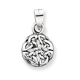 Sterling Silver Antiqued Trinity Celtic Knot Pendant