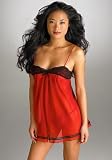 Flora Nikrooz Poinsettia Babydoll with Matching G-String Sleepwear