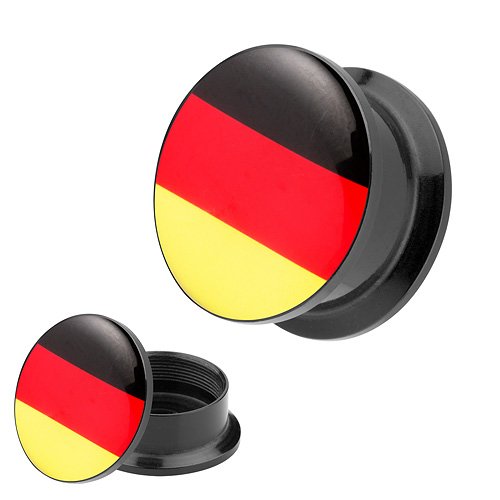 Taffstyle® Fanartikel Flesh Tunnel Schraub Picture Ohr Plug mit Fussball Weltmeisterschaft 2014 WM & EM Länder Style Motiv – Deutschland / 12mm Taffstyle® Fanartikel Flesh Tunnel Schraub Picture Ohr Plug mit Fussball Weltmeisterschaft 2014 WM & EM Länder Style Motiv – Deutschland / 12mm