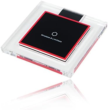 Wireless Charger, ivolks Square Crystal Wireless Charging Pad for Samsung Galaxy S6/S6 Edge/S6 Edge+/S7/S7 Edge, Nexus 4/5/6, iPhone &amp; Tablet PCs(Need Extra Receiver)(Black)