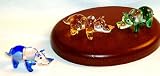 Rhino MINI sized Art Glass figurines assorted Colors 6 pc. lot