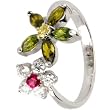 Sterling Silver 925 Cubic Zirconia FLOWER PETALS Adjustable Toe Ring