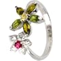 Sterling Silver 925 Cubic Zirconia FLOWER PETALS Adjustable Toe Ring
