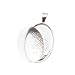 Silver Plated Oval Bezel With Glass Oval Cabochon 18x25mm - Pendant Kit