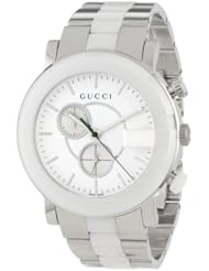 Gucci Womens YA101345 G Chrono White Matte Painted Dial Watch