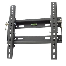 Designer Habitat PREMIUM LCD, LED & Plasma TV Wall Tilt Bracket Black Fits All Models - Samsung LG Sony Philips Toshiba - (23 - 37"), Super-Strength Load Capacity 75Kg, 15 Degree Up/Down Tilt Mechanism, Free Spirit Level