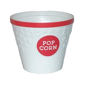 Plastic Popcorn Bucket - Red & White