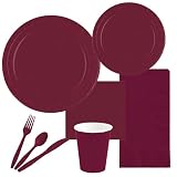 Burgundy Party Tablewear Supplies