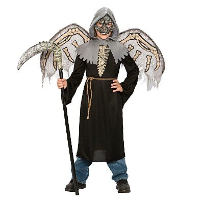 Boy's Underworld Reaper Dress Up Halloween Costume - Gray and Black Size Medium 5-7