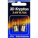 Dorcy 41-1661 3D - 3.6V 0.75A Bayonet Base Krypton Replacement Bulb, 2-Pack