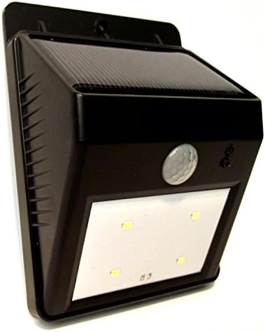 UmBeel TM Hook/Loop Bright Outdoor Solar Energy Powered LED Light- Weatherproof - Motion Sensor-Detector Activated / Wireless Exterior Security Lighting