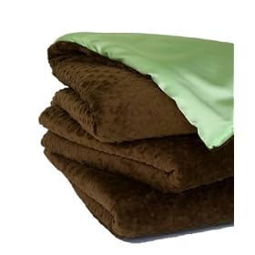 Kiley Madison Kumfie Baby Blanket, Brown Bumps With Green Satin