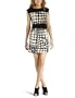 As You Wish Junior's Printed Ity Dress,Black/Ivory,Medium