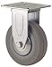 Plate Caster, Rigid, Rubber, 2 in., 110 lb.