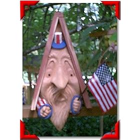 Gnome Birdhouse - Uncle Sam by Woodside Gardens