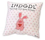 Zoom Produkt-Bild: Blinies 41374 Baumwollkissen "Ich hab' Dich ganz doll lieb"
