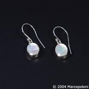 Mother of Pearl Oval Hook Earrings