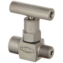 Dixon MFC102 Nickel Plated Steel Mini Needle Valve, 1/4" NPT Male x NPT Female