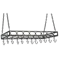 Old Dutch International Rustic Rectangular Pot Rack with Hooks