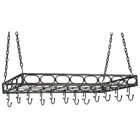<b>Old Dutch International Rustic Rectangular Pot Rack with Hooks</b>