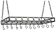 Old Dutch International Rustic Rectangular Pot Rack with Hooks