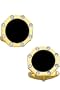 Solid 14k Gold Cufflinks - Solid 14K Gold and Onyx Octagon Cufflinks with Diamonds