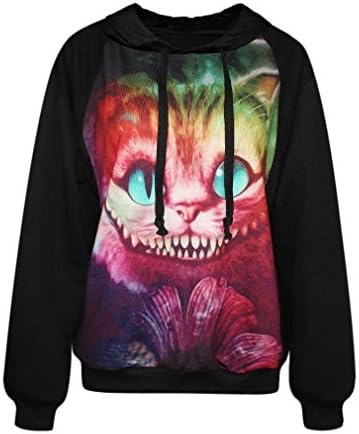 Ninimour-Women's Digital Print Casual Zipper Front Black Jacket Coats (M, MDH917)