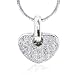 Silver & Diamond Heart Filigree Charm w/8-Side Flexible Snake 18