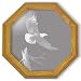 Decorative Etched Mirror - Eagle Art Etching, Octagon Solid Oak Framed Wall Mirror, 13 inches