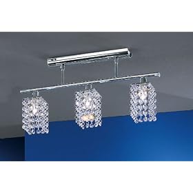 Eglo 85328A Pyton, Chrome Crystal, 3-Light Ceiling Light Fixture by Eglo