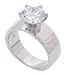 Jewelry : SilverBin Sterling Silver Engagement Style Polished Round CZ Ring