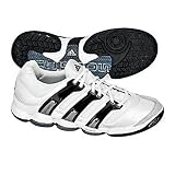 Men's Adidas Carbon Stabil Indoor Court Shoes - White/Black/Chrome