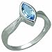 1.25 Carats Marquise Genuine Cut London Blue Topaz Sterling Silver Ring
