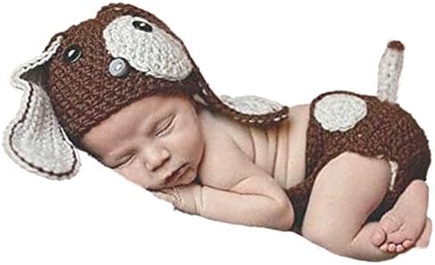 Xikee Puppy Costsume Baby Infant Newborn Hand Knitted Photograph Props Costsume