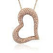 10k Rose Gold Heart Fancy Light Pink Diamond Pendant Necklace-0.85 carat