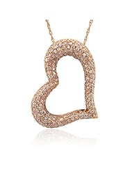 10k Rose Gold Heart Fancy Light Pink Diamond Pendant Necklace-0.85 carat