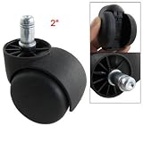 41YKKnL6S5L. SL160  Office Chair Black Twin Wheel Fixed Type Replacement Caster Roller