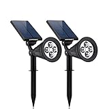 Solar Lights,URPOWER 2-in-1 Waterproof 4 LED Solar Spotlight Adjustable Wall Light Landscape Light Security Lighting Dark Sensing Auto On/Off for Patio Deck Yard Garden Driveway Pool Area(2 Pack) - Best Reviews Guide