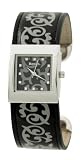 Bench Ladies Black Dial & Black Printed Bangle Watch