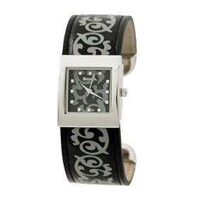 Bench Ladies Black Dial & Black Printed Bangle Watch