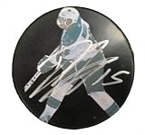 San Jose Sharks Dany Heatley Autographed Photo Hockey Puck, Proof Photo of Dany Signing for Us.
