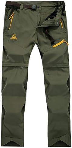 Shuoquan Men's Outdoor Lightweight Waterproof Hiking Mountain Pants Army Green XXXL