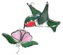 Hummingbird and Flower Stained Glass Suncatcher