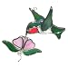 Hummingbird and Flower Stained Glass Suncatcher