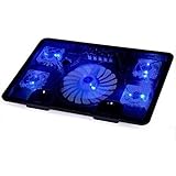 Niceshop&reg; Brand New 5 Fans 2 USB 2.0 Ports Notebook Laptop Computer Cooler laptop cooling pad 14 15.6 laptop 17 mount pad fan base plate mute. (Black)